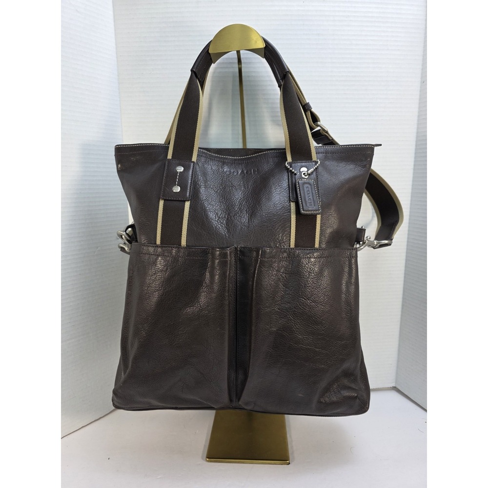 Coach Heritage Web Folder Over 2way‎ tote in Brown Leather L1261-F70558